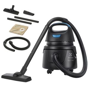 Aspirador água pó Electrolux compacto potente função sopro 1400W 12 L total 5 L util protetor termico AWD01 127V