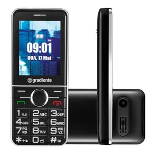 Celular Vibe Gradiente Dual Chip MP3 2,4" GFP205P Preto