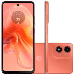 Smartphone Motorola Moto g04 - 128GB 8GB (4GB RAM+4GB Ram Boost) AI Camera 16MP sensor FPS lateral - Coral
