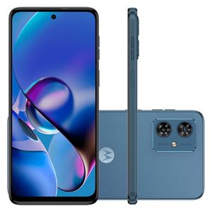 Smartphone Motorola Moto g54 5G - 256GB 16GB (8GB RAM+8GB Ram Boost) AI Camera 50MP Tela FHD 5000 mAh NFC - Azul - Vegan Leather