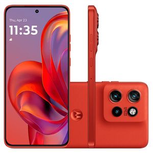 Smartphone Motorola Edge 50 Neo 5G - 256GB 16GB (8GB RAM+8GB Ram Boost) 50MP Sony Camera Moto AI Ultrarresistencia militar - Poinciana - Vegan Leather