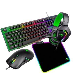 Combo Viper Pro Gamer Teclado, Mouse, Mousepad, Headset Naja 419 Preto e Verde