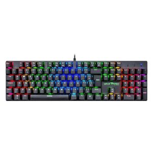 Teclado Gamer Viper Pro Mecânico Azul Switch Mamba RGB ABNT2 Preto