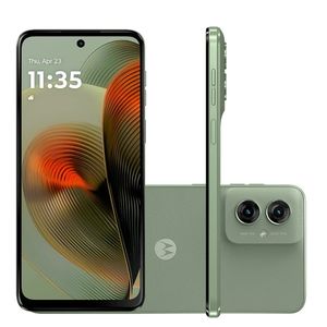 Smartphone Motorola Moto g55 5G - 256GB 16GB (8GB RAM+8GB Ram Boost) e Camera 50MP com AI NFC Tela 6.5" com Superbrilho - Verde - Vegan Leather