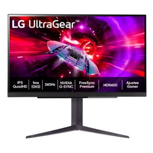 Monitor Gamer LG 27" UltraGear IPS QHD 240Hz HDR400 27GR83Q-B Preto