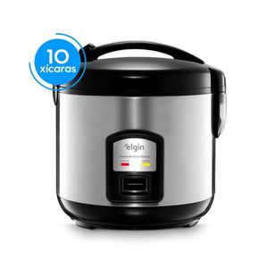 Panela de Arroz Elétrica Elgin 1,8L 700W PAR30 10 Xícaras Preto Inox 220V